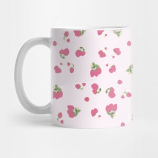 strawberry pattern aesthetic pinterest coquette dollette pink white Mug